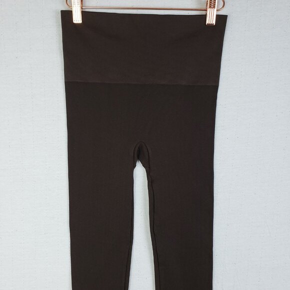 SPANX Seamless Leggings Ankle Side Zip High Rise Dark Brown size M - Picture 12 of 13